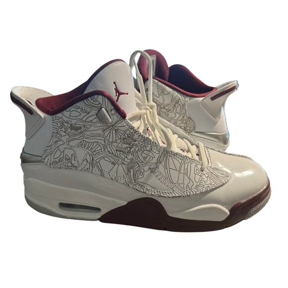 Nike Air Jordan Dub Zero White Cherry Wood Red Flint Grey, Size 9 - Picture 1 of 13